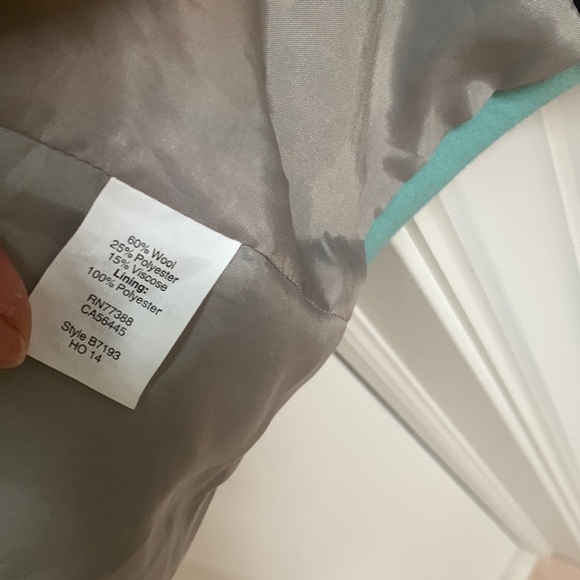 J. Crew Wool Zip Blogger Zipper Coat Jacket Day Coat Double-Cloth Lt. Turquoise - Picture 6 of 11